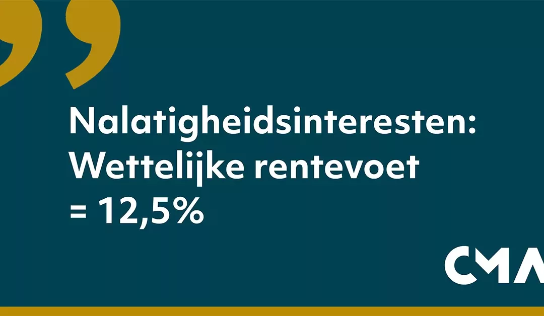 De wettelijke rentevoet staat nog steeds op 12,5%